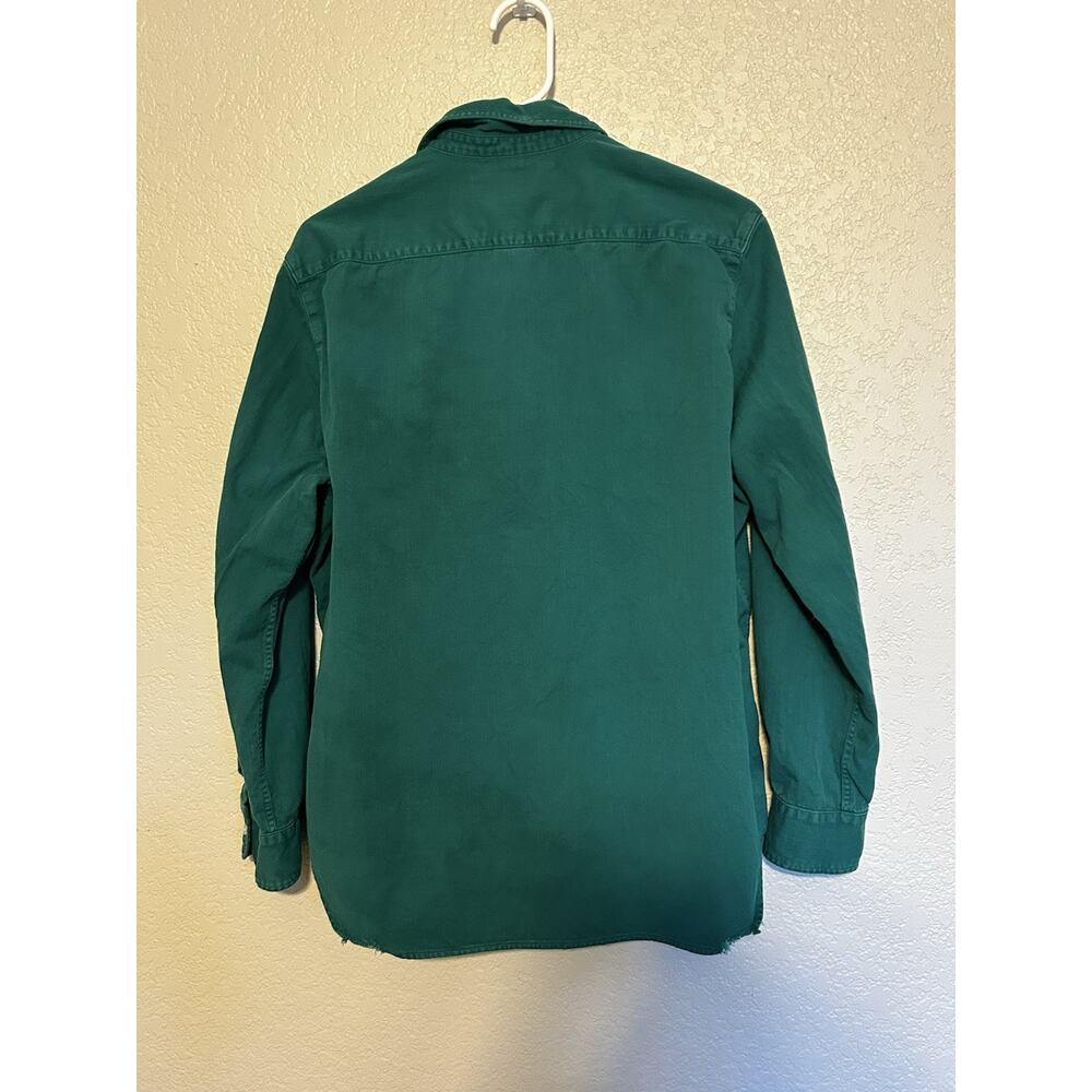 Frank & Eileen Eileen Green Solid Button-Up Shirt L Cotton Long Sleeve Pockets - Picture 8 of 12